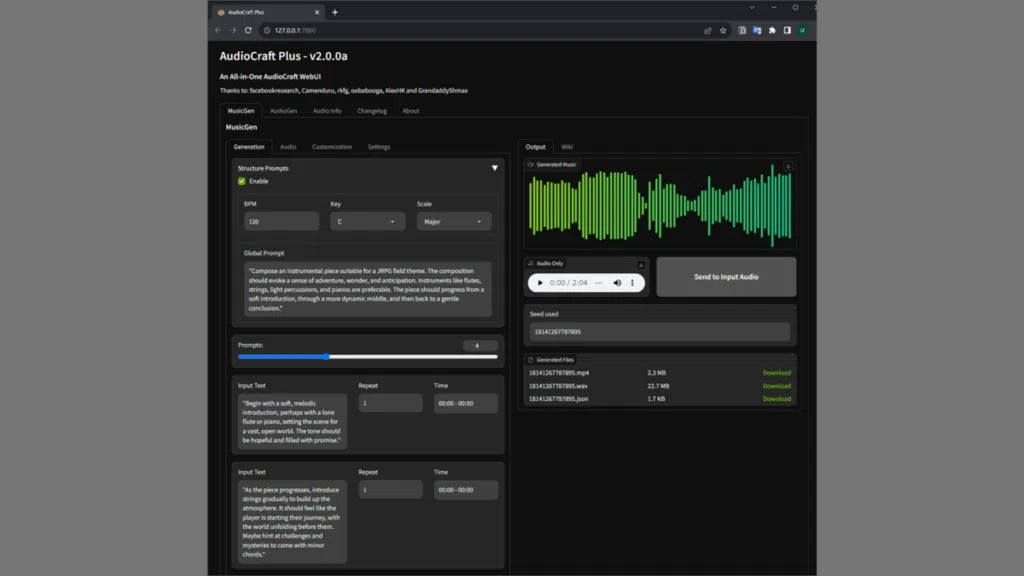 Audiocraft plus é uma ferramenta de inteligência artificial desenvolvida pela meta (anteriormente facebook) que permite a geração de áudio de alta qualidade, incluindo música e efeitos sonoros, a partir de texto