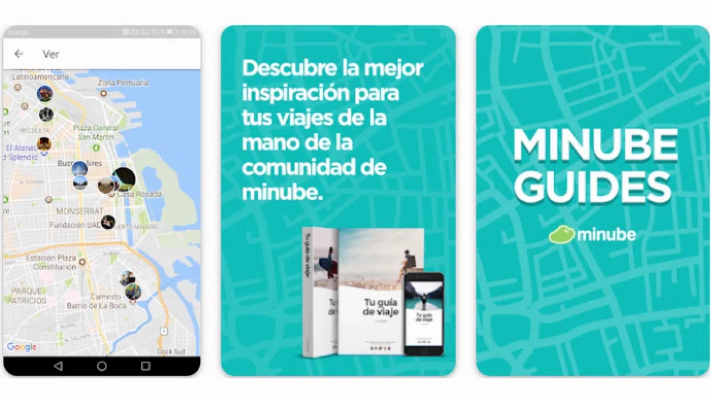 O minube disponibiliza aplicativos de guias de viagem para diversas cidades, como granada, madri, boston e ho chi minh, oferecendo mapas e conteúdo offline para ajudar os viajantes a descobrir o melhor de cada destino