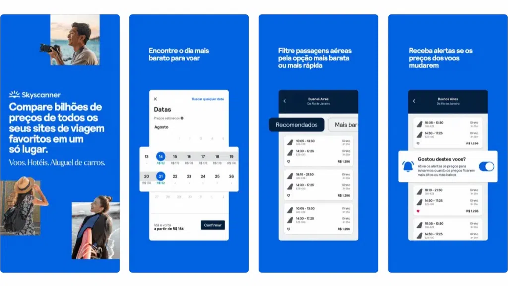 O skyscanner introduziu novas funcionalidades, como a seção 'explore', que oferece roteiros com dicas de passeios, gastronomia e curiosidades