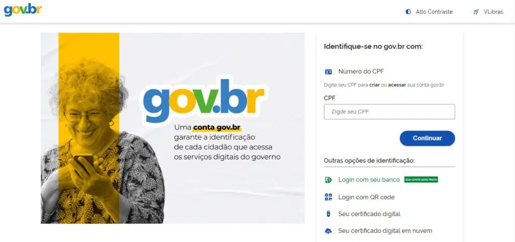 Home do site do governo federal