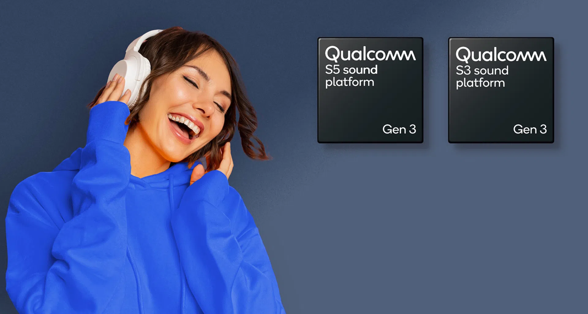 Qualcomm anuncia chips s3 gen 3 sound e s5 gen 3 sound com cancelamento de ruído aprimorado por ia. Processadores vão equipar fones de ouvido intermediários e premium, trazendo maior fidelidade sonora e personalização completa