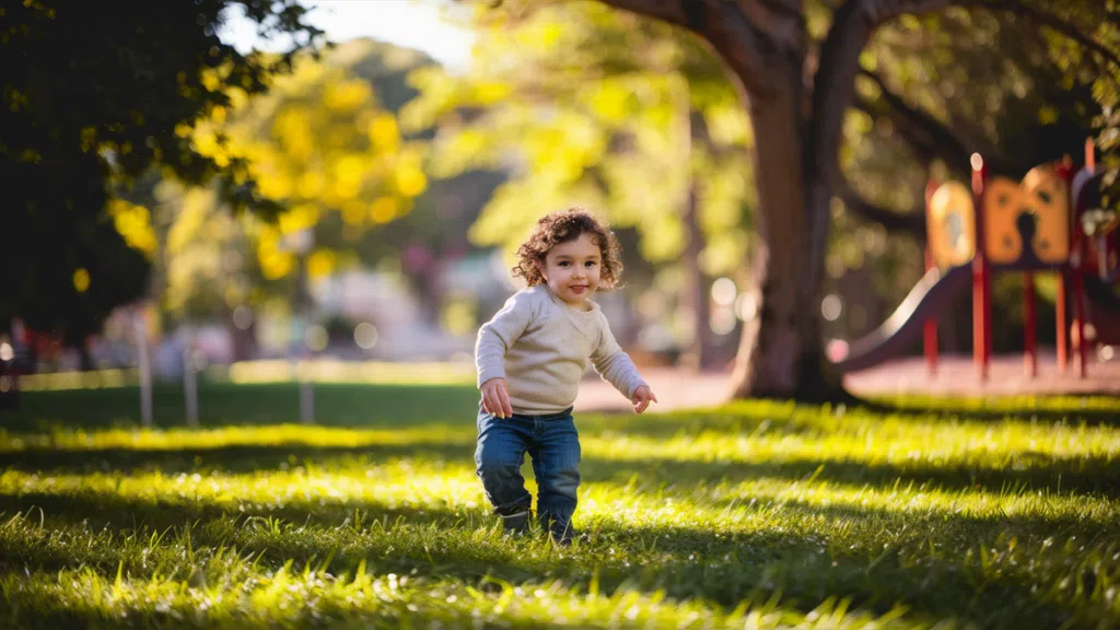 Prompt : "retrato de uma criança brincando em um parque, utilizando iluminação natural e expressões espontâneas. " - criado no ideogram ai