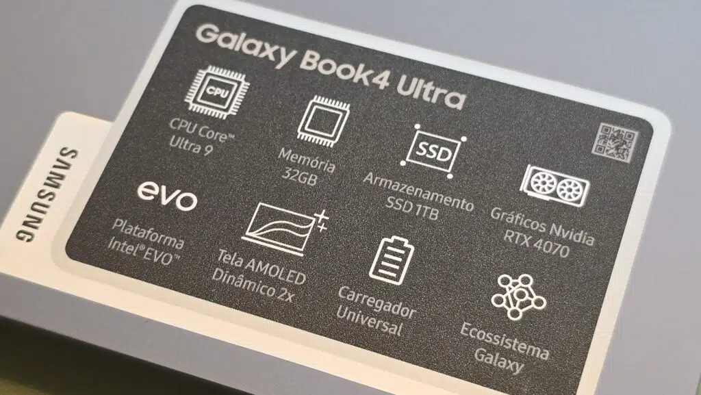 Especificações do galaxy book4 ultra