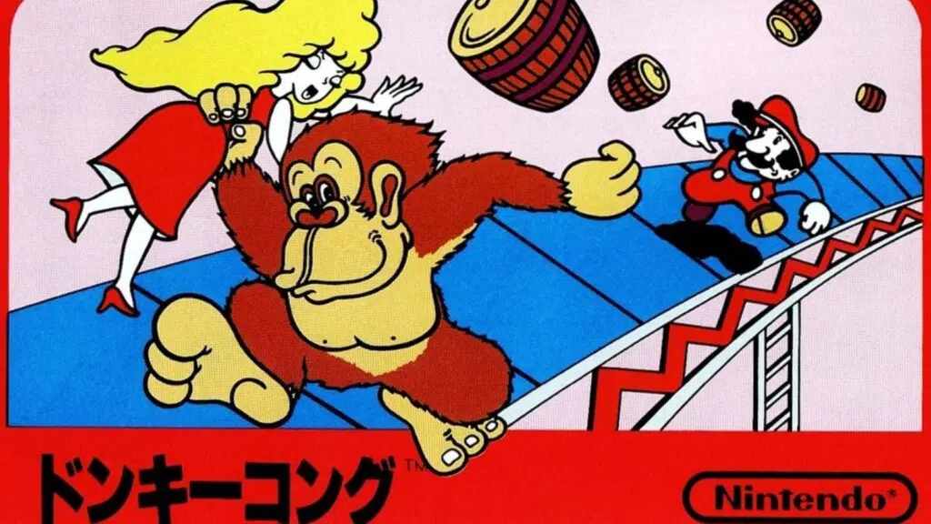 Poster oficial da nintendo de donkey kong para o arcade