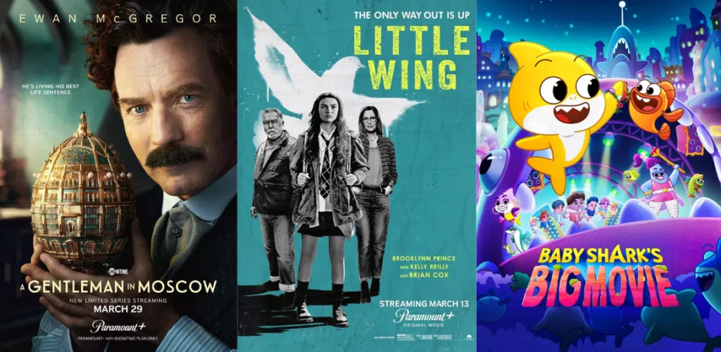 Um cavalheiro em moscou, little wing, baby shark - o grande filme  são os principais lançamentos da paramount+ em maio / imagem: gabriel princesval/showmetech