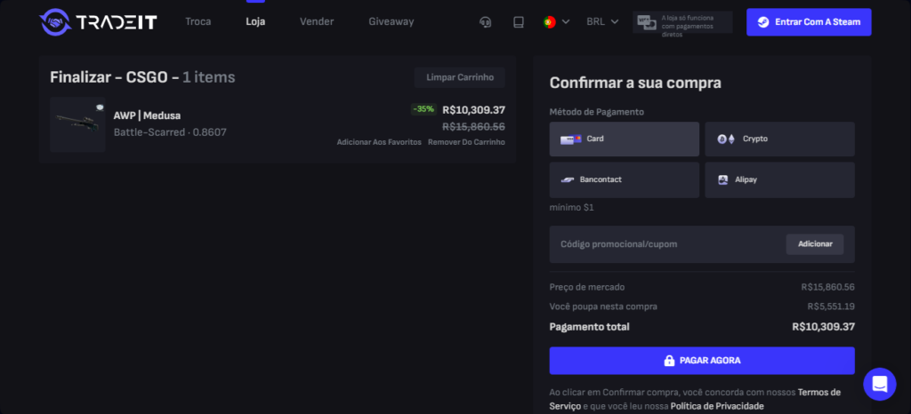 Compre skins com segurança para cs2 na tradeit. Veja como negociar em segurança pela plataforma e ter acesso as melhores armas do fps da valve