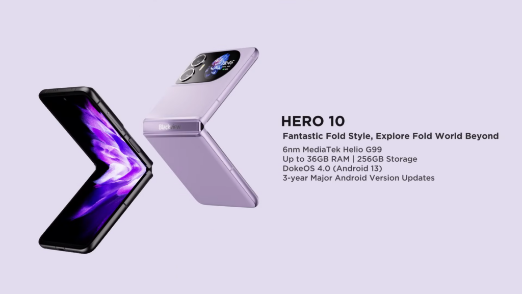 Blackview lança hero 10, smartphone dobrável com duas telas e câmera de 108mp. O aparelho tem ótimas especificações, como tela amoled, 12gb de ram, bateria de 4000mah e carregamento rápido de 45w,