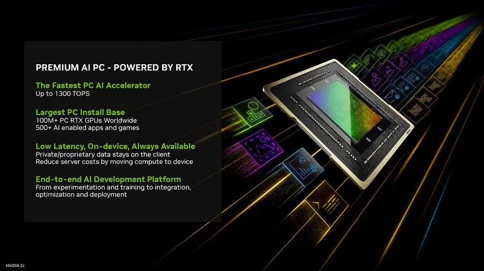 Placa de vídeo da nvidia mais potente que modelos de ai pcs