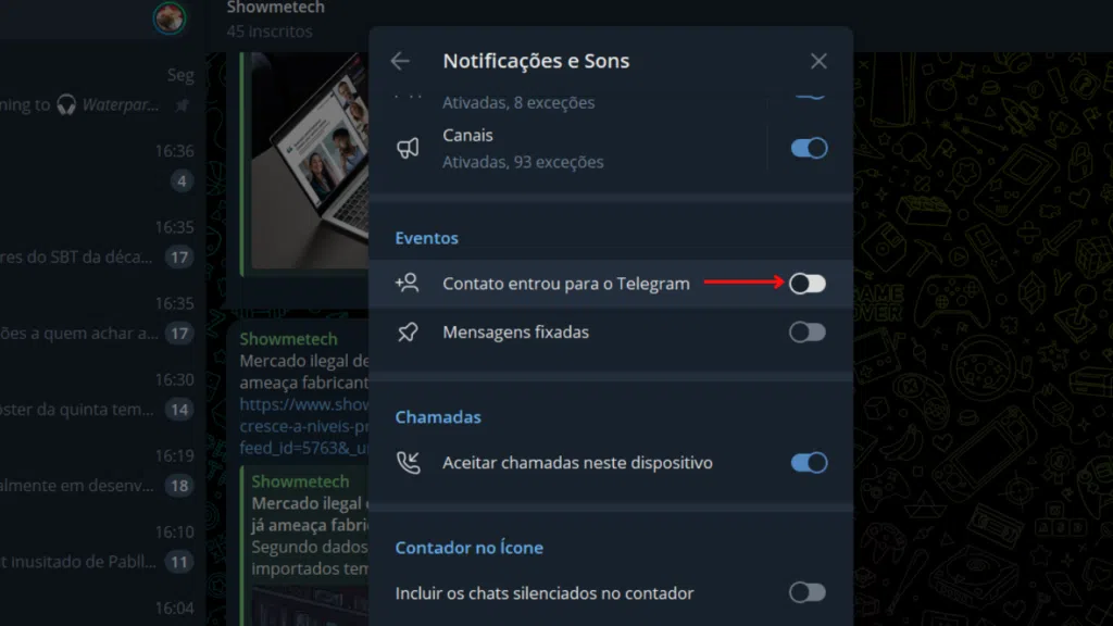 Como desativar a notificação de novo contato do telegram. Recurso pode ser desativado em menos de cinco minutos em fácil configuração no aplicativo. Aprenda!