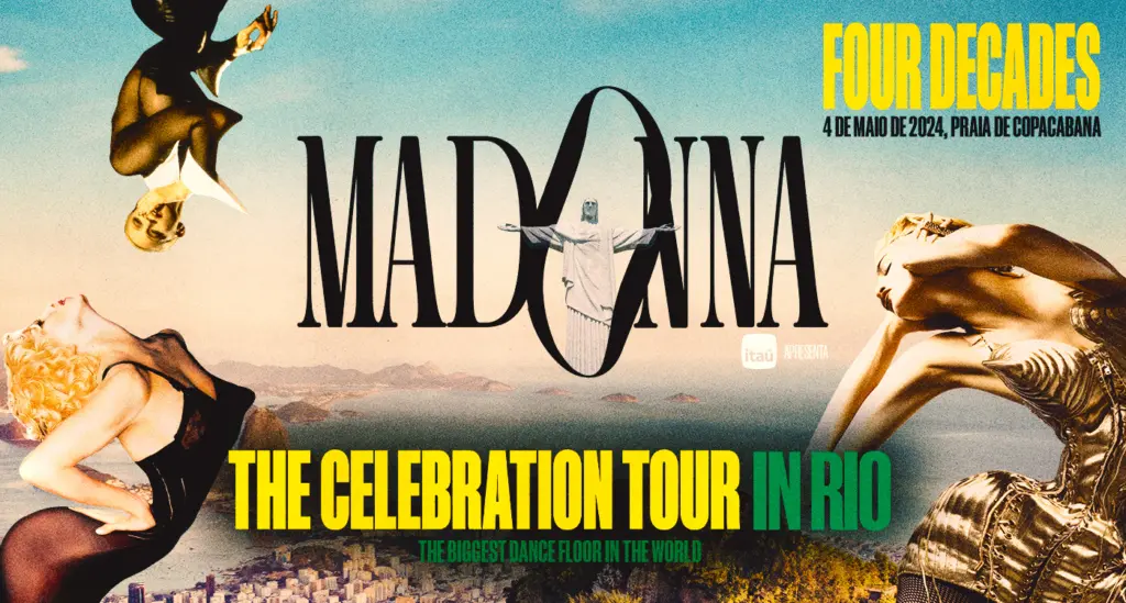 Banner de divulgação da the celebration tour brasil