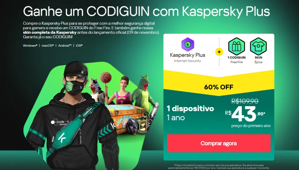 Free fire e kaspersky lançam skins exclusivas: descubra como conseguir seu codiguin ff. Descubra os detalhes da nova parceria entre free fire e kaspersky que traz skins exclusivas aos jogadores