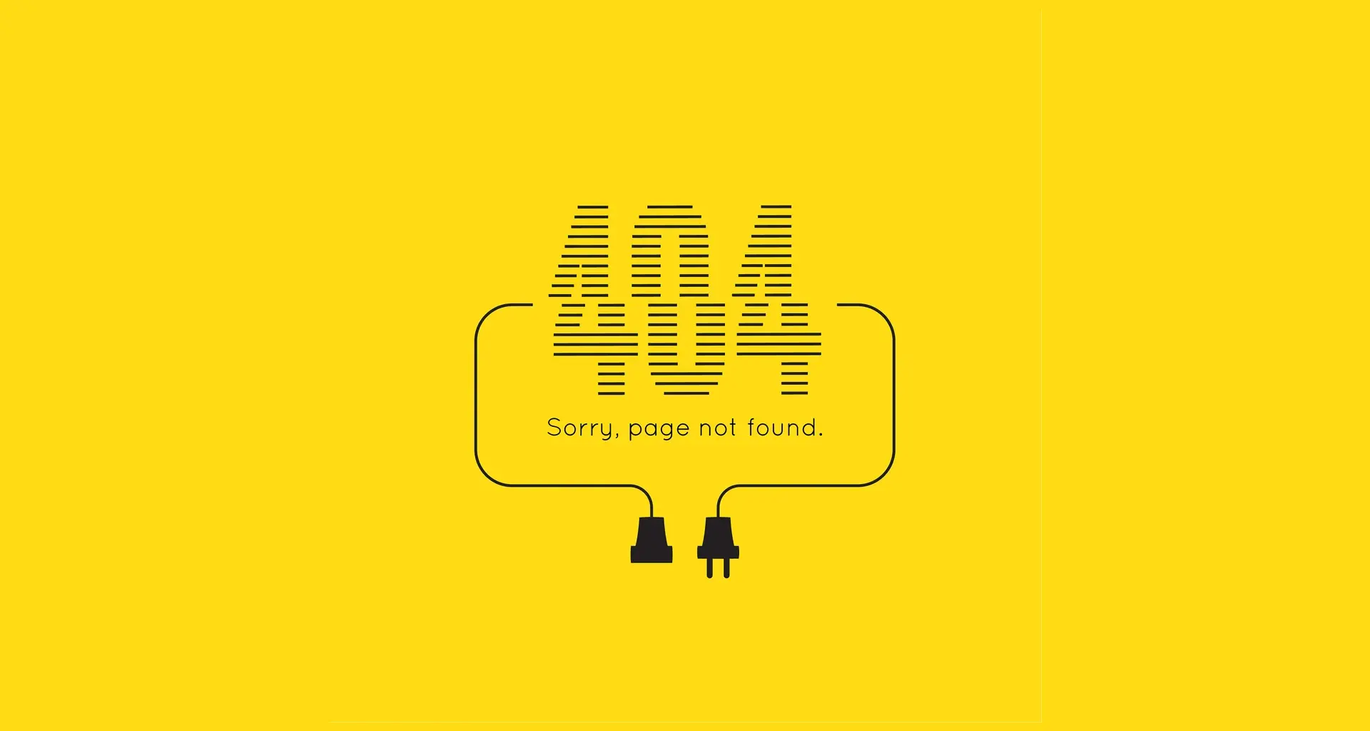 Erro 404 de página não encontrada em fundo amarelo