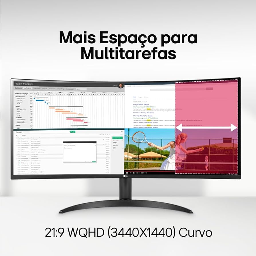 Review: monitor lg ultrawide 34wr50qc-b é excelente para trabalho e games. Com a proporção 21:9, modelo entrega experiência imersiva para trabalho e jogos. Veja o que achamos!