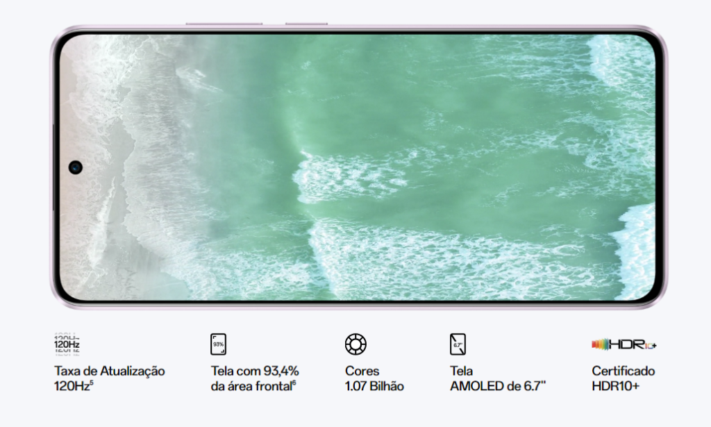 Bordas ultrafinas e brilho máximo de 1100 nits. Imagem: oppo
