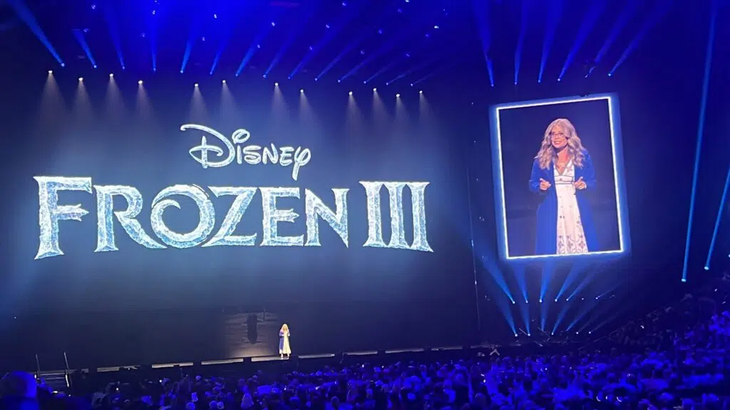 Logo revelada na d23 de frozen 3, que deve chegar somente em 2027. (foto: reprodução)