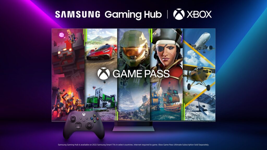 Xbox game pass no gaming hub de smart tvs samsung