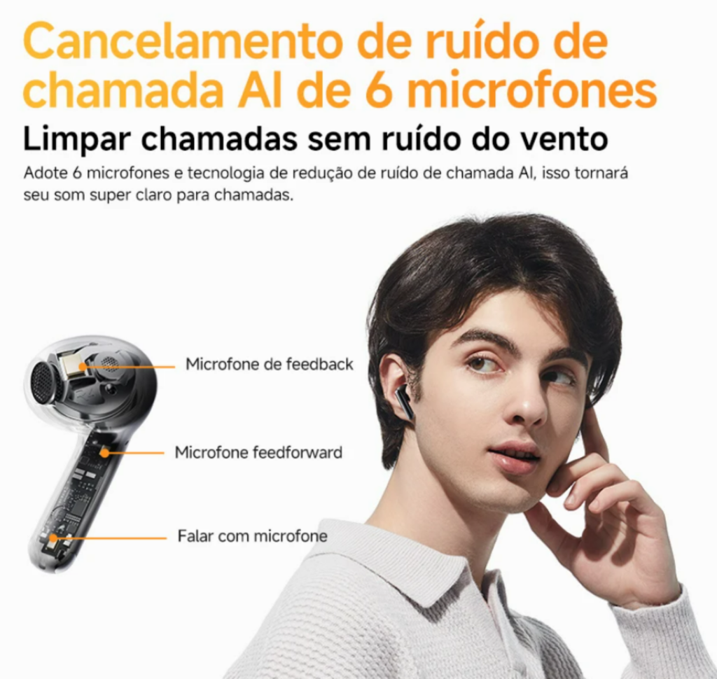 Ht10 ailybuds pro+ é um fone de ouvido com bateria de até 28 horas