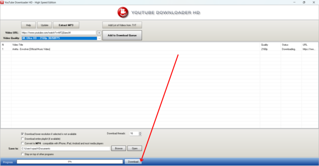 Uso do youtube downloader hd