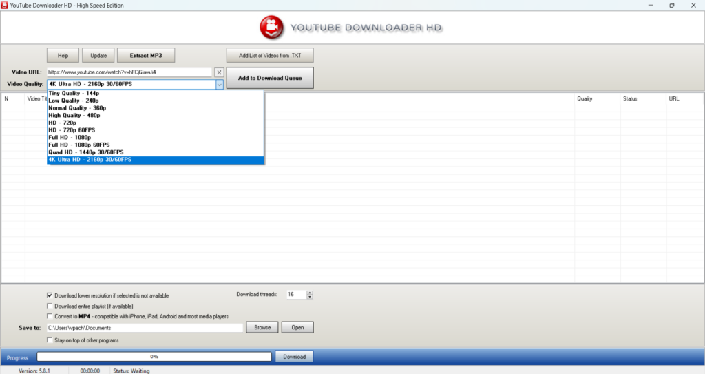 Uso do youtube downloader hd