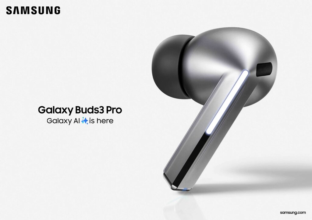 Galaxy buds3 pro na cor cinza