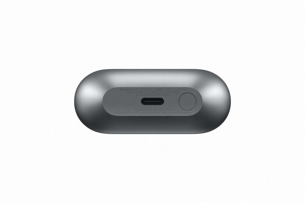 Parte inferior do case dos galaxy buds3 pro cinza