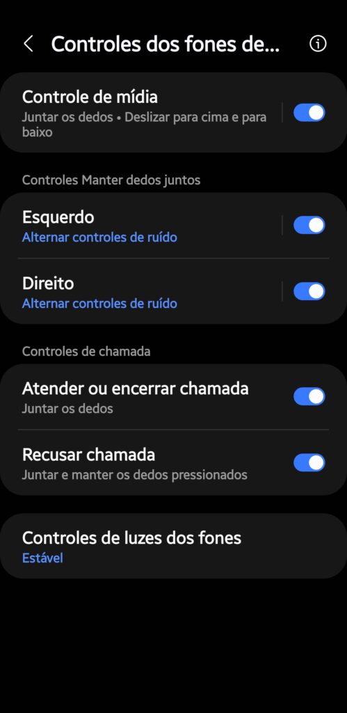 Configurações de som dos galaxy buds3 pro