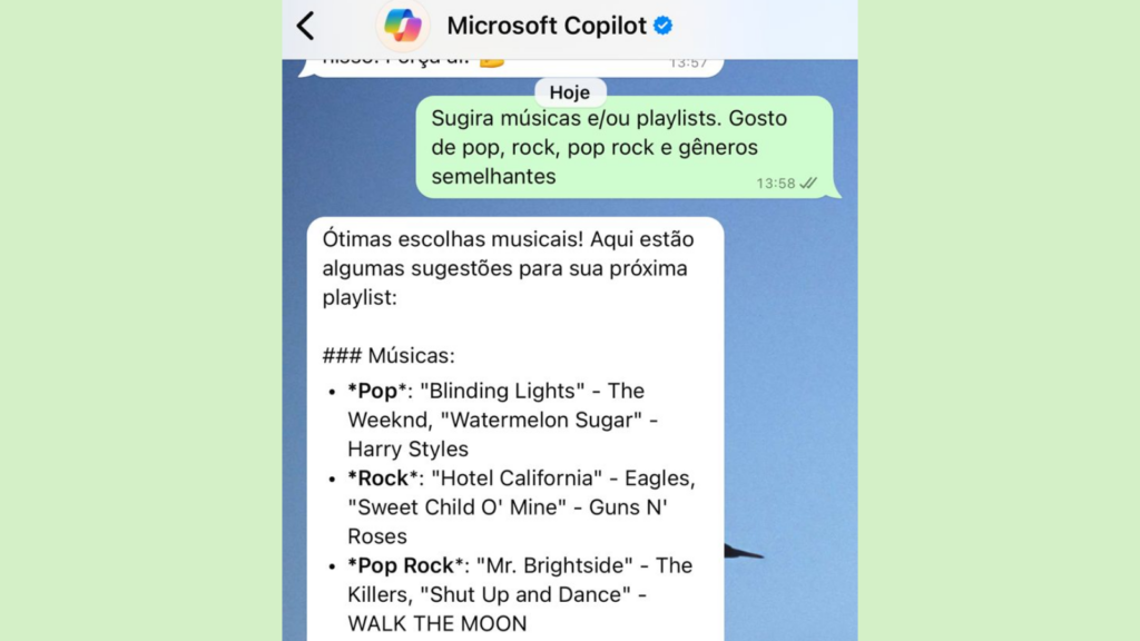 Copilot, ia da microsoft, chega ao whatsapp. Saiba como usar. Em poucos passos você adiciona a ia à sua agenda do iphone ou android e já pode criar imagens, corrigir textos e muito mais! Confira