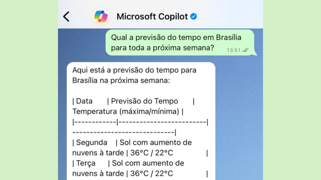 Copilot, ia da microsoft, chega ao whatsapp. Saiba como usar. Em poucos passos você adiciona a ia à sua agenda do iphone ou android e já pode criar imagens, corrigir textos e muito mais! Confira