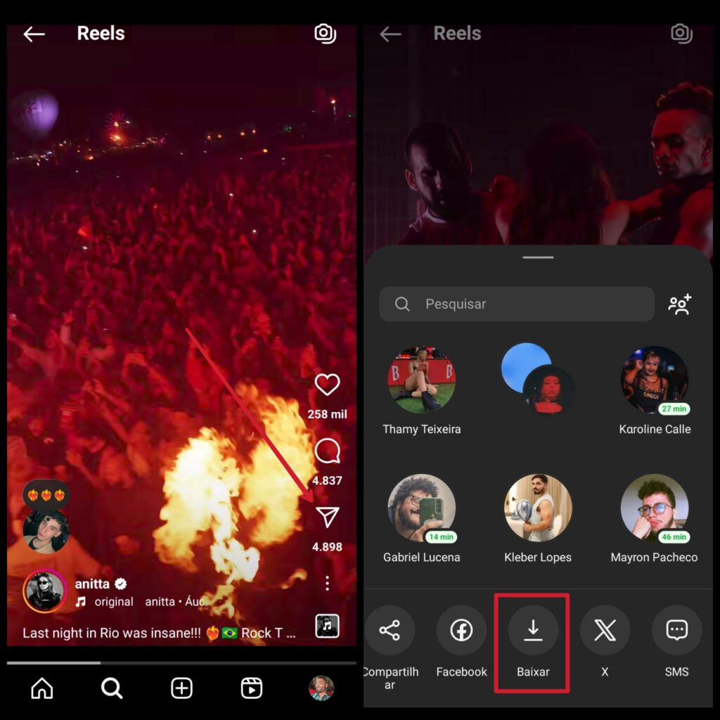 Aplicativo do instagram tem ferramenta nativa para baixar vídeos (captura de tela: victor pacheco/showmetech)