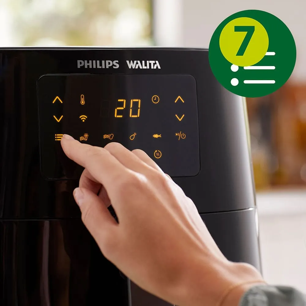 A philips walita essential xl é conectada ao wi-fi, proporcionando essa interatividade entre o eletrodoméstico e o celular, além de aparelhagem com a alexa. (foto: reprodução/philips)