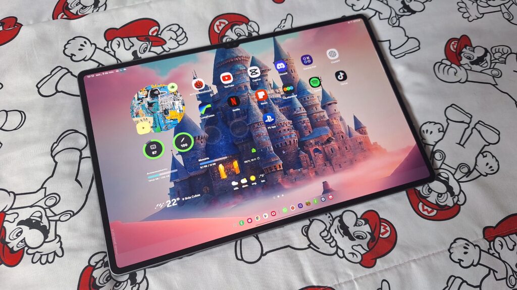 Imagem com foco na tela do galaxy tab s10 ultra