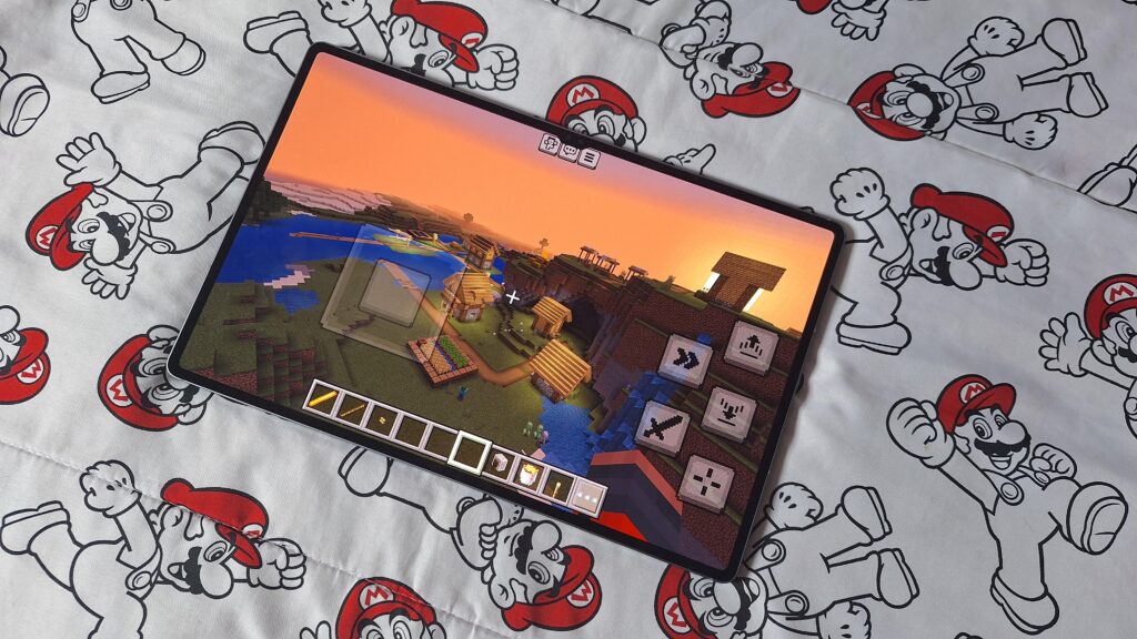 Minecraft rodando no galaxy tab s10 ultra