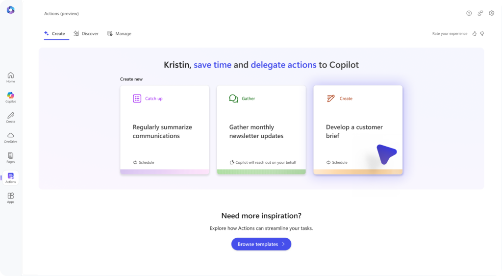 Microsoft copilot actions