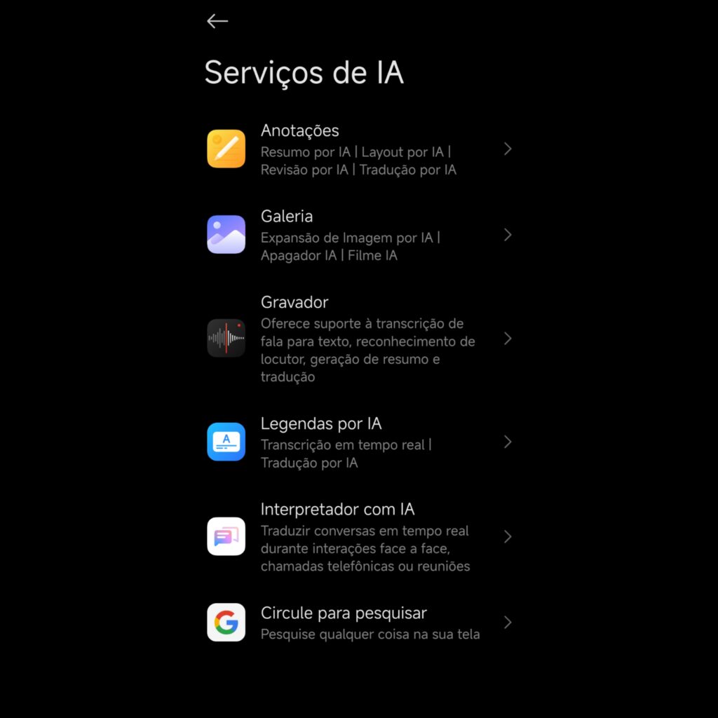 Serviços de ia do xiaomi 14t