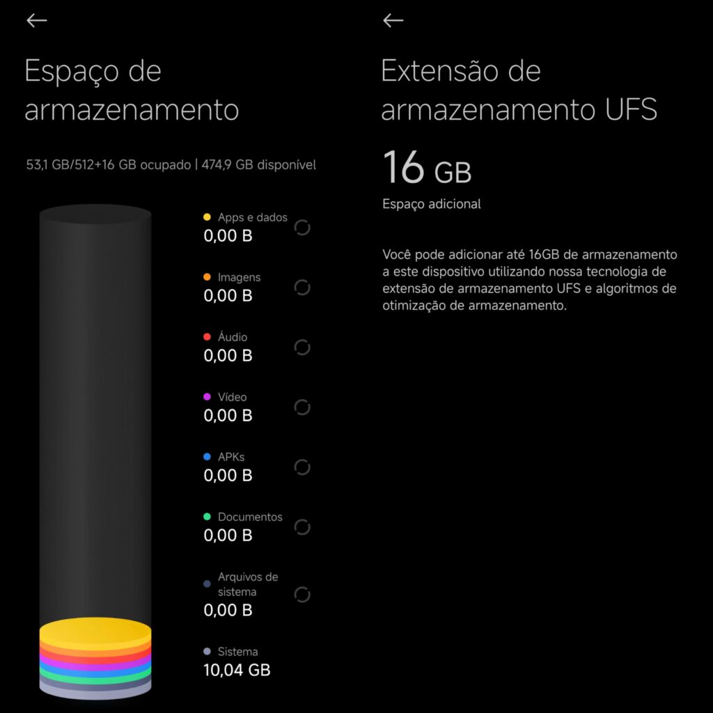 Dados de armazenamento interno do xiaomi 14t