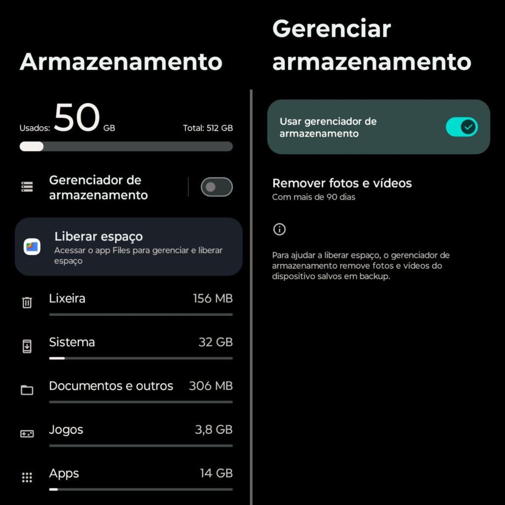 Dados de armazenamento do motorola razr 50 ultra