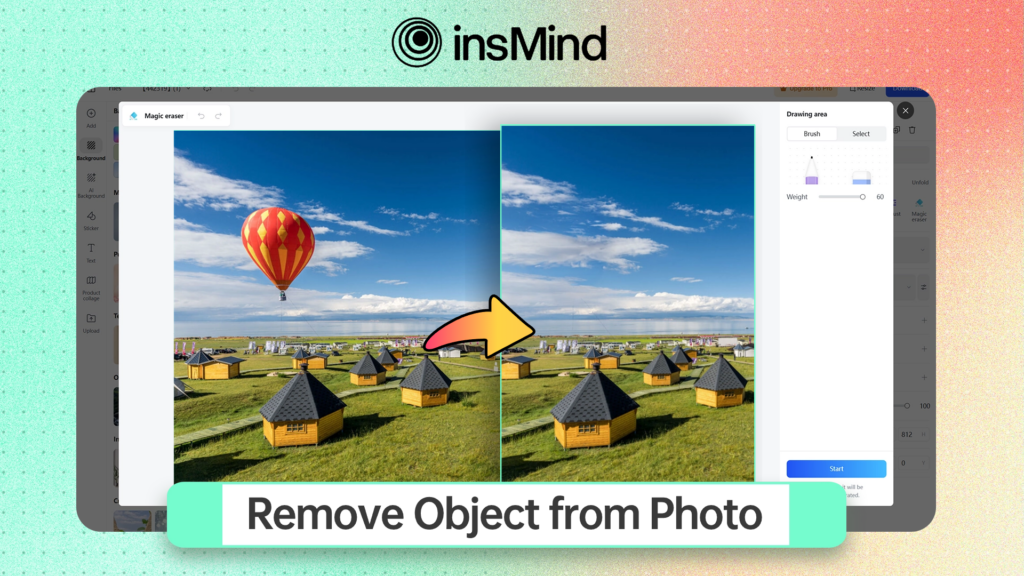 Insmind é um editor de fotos com ia online e gratuito