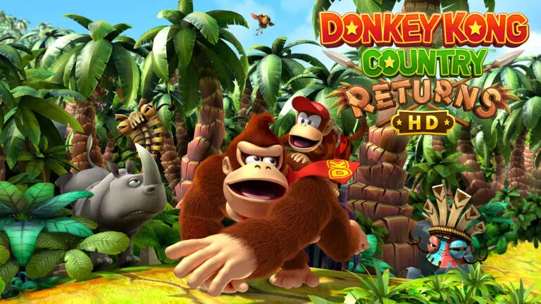 Arte principal de donkey kong country returns hd, com donkey e diddy na frente