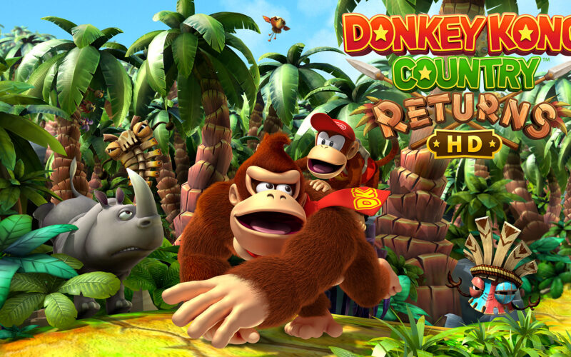 Arte principal de donkey kong country returns hd, com donkey e diddy na frente