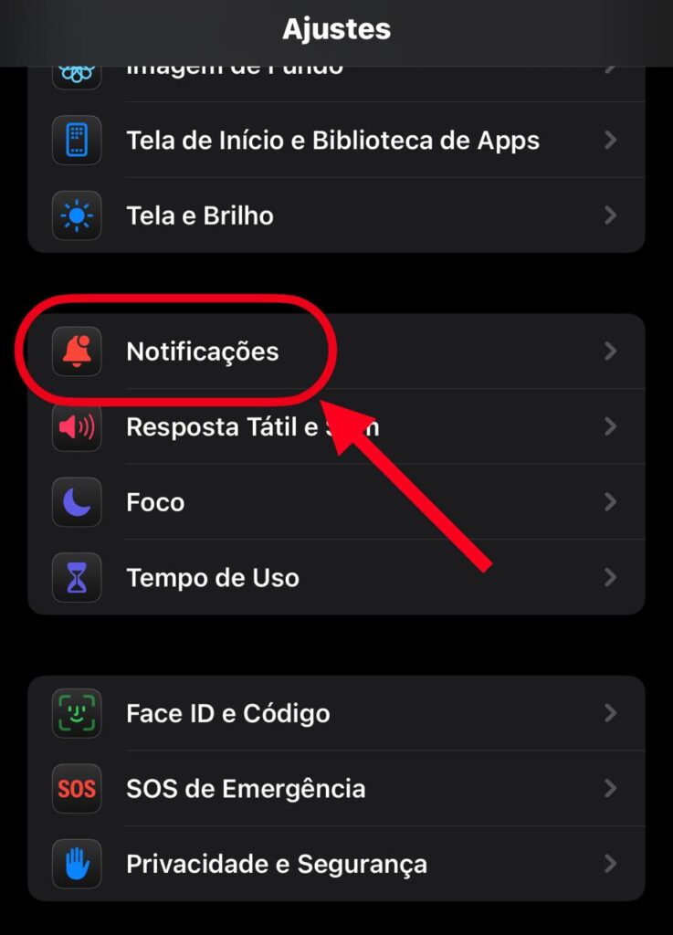 Configurações de notificações no ios 18