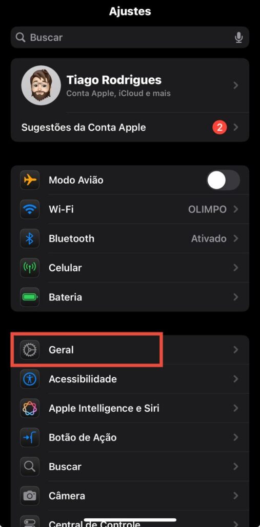 Ajustes de atualização em segundo plano no ios 18