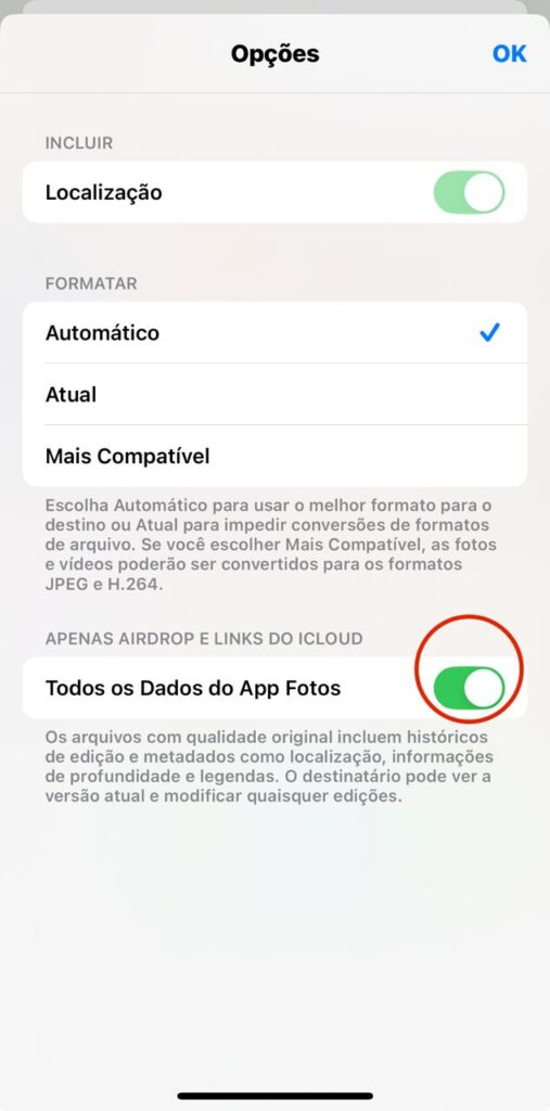 Edições de imagens entre aparelhos apple