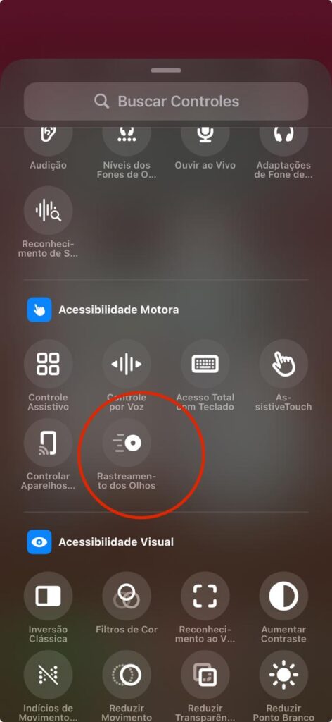 Controle do iphone 16 pelos olhos