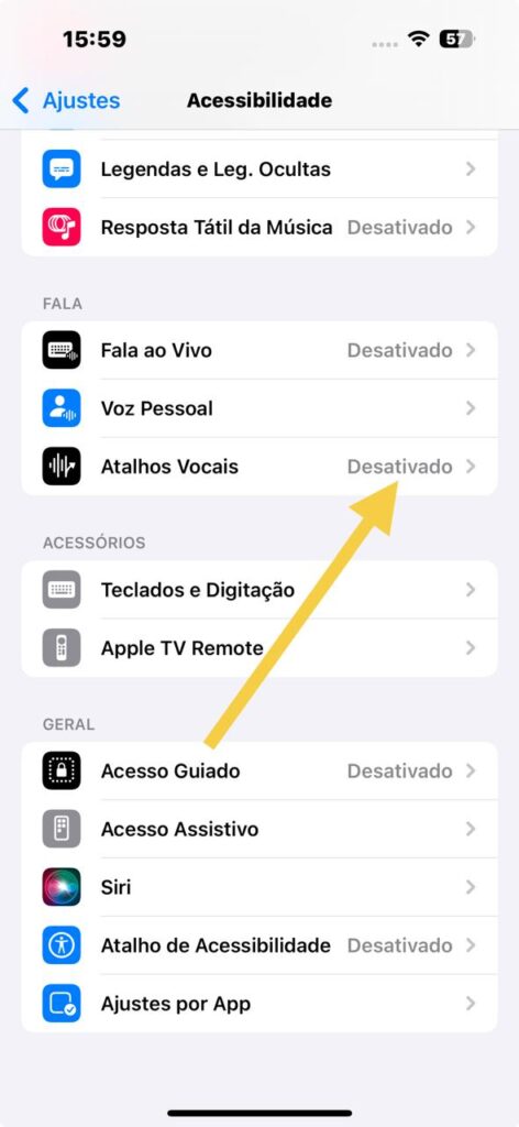 Controle por voz no iphone 16