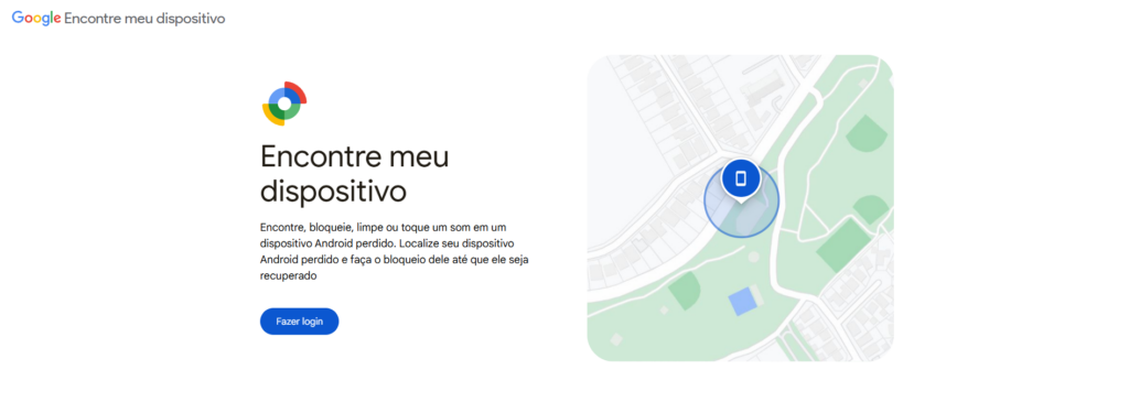 Ativação do encontre meu dispositivo em smartphones android