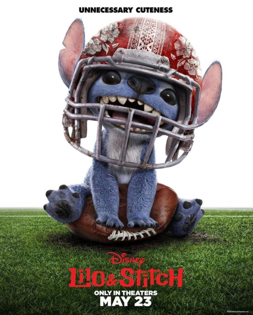 Pôster de lilo & stitch como um dos trailers do super bowl