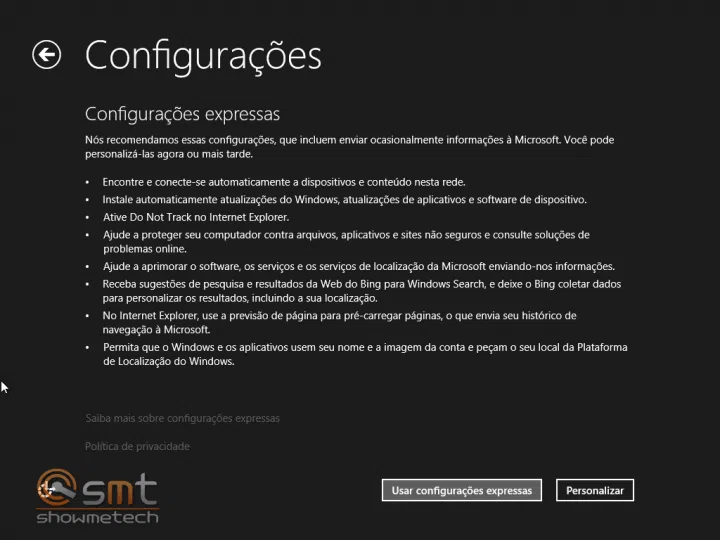 Configurações