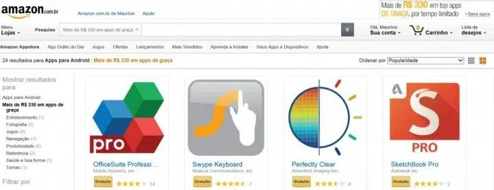 R$ 330,00 em apps de graça por tempo limitado