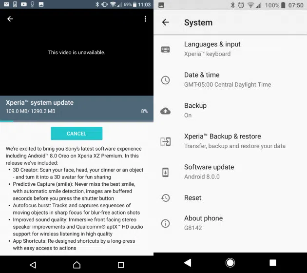 Xperia xz premium começa a receber o android oreo