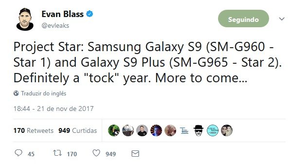 Detalhes oficiais dos galaxy s9 e s9+ deverão ser revelados em janeiro. Os aparelhos poderão ser revelados pela samsung durante a ces 2018 que acontecerá em las vegas no mês de janeiro.